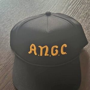 Black Cap with Yellow A.N.G.C Embroidery
